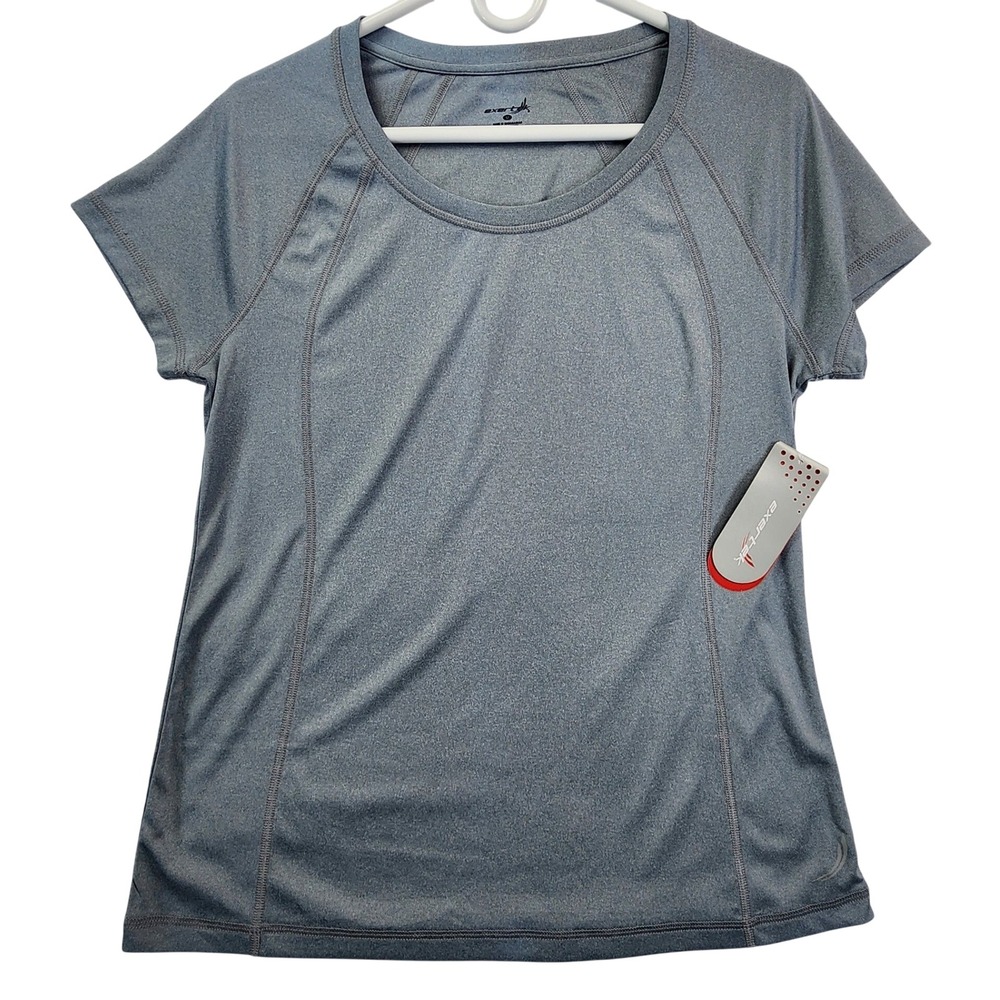 Exertek Grey Heather Activewear Tee EX6SE200M Athleisure Gym Workout Sporty Top